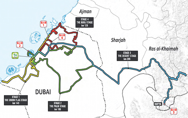 2015 Dubai Tour map